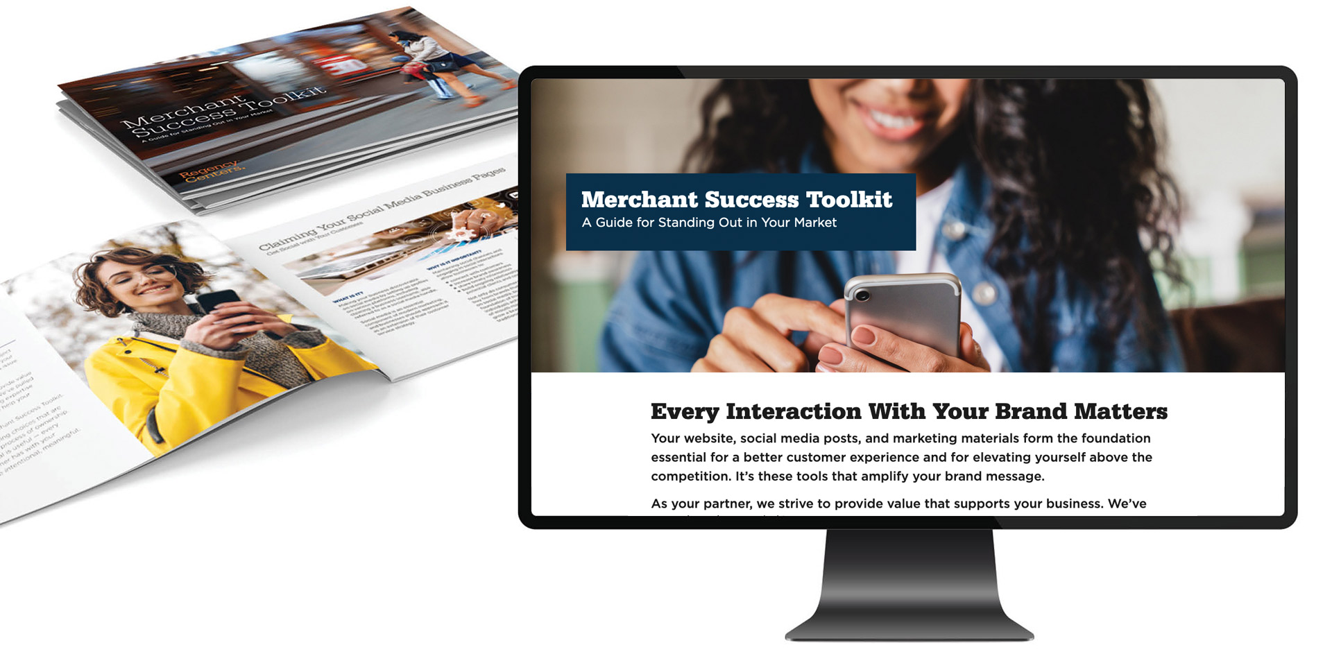 Image of Regency's Merchant Success Toolkit website and book.