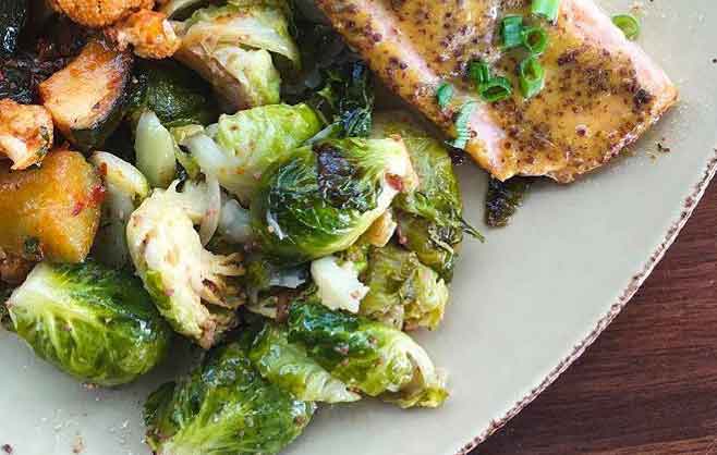 Fish and Brussels Sprouts Dish